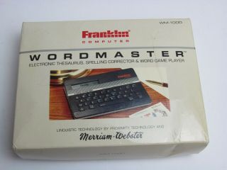 Vintage 1989 Franklin Computer Wordmaster Model Wm - 1000 Linguistic Technology