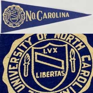 Vintage Unc North Carolina Tarheels Tar Heels University Mini Pennant 3.  5x9.  75