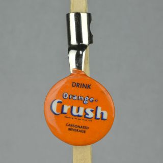 Vintage Celluloid Pencil Topper Pocket Clip Advertising Orange Crush