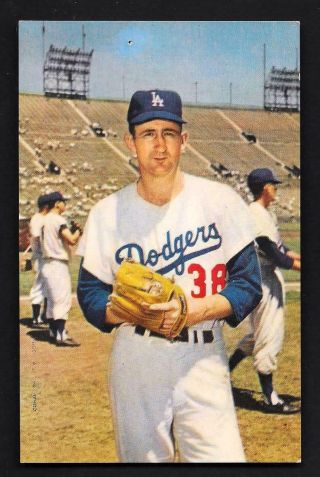 Roger Craig Official 1960 Dodgers Postcard Los Angeles Coliseum Scarce