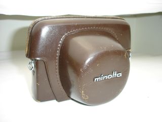 Vintage Minolta Leather Camera Case For Hi - Matic,  Rangefinder Camera,  Brown 454