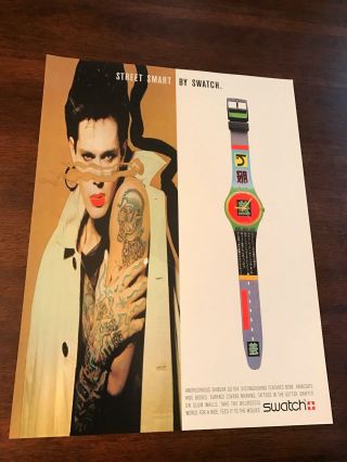 1989 Vintage 9x12 Print Ad For Street Smart Swatch Watch Gg 104 Shibuya Tattoos