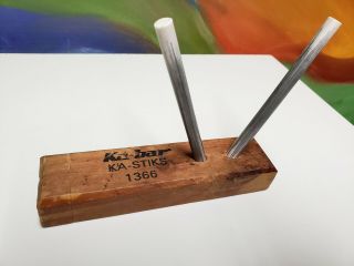Vintage Ka - Bar Knife Ka - Stiks 1366 Wooden Holder Ceramic Sharpening Tool Kabar