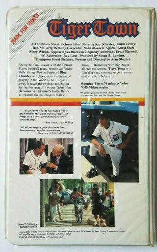 Walt Disney Tiger Town Roy Scheider 1983 Baseball Home Video VHS Vintage Movie 3