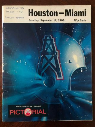 Afl Game Program - Sep 14,  1968 - Houston Oilers @ Miami Dolphins - Orange Bowl