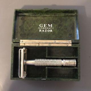 Vintage Gem Micromatic Single Edge Safety Razor W/ Case