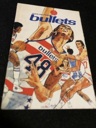 1975 - 76 Washington Bullets Basketball Pocket Schedule Black Label Version