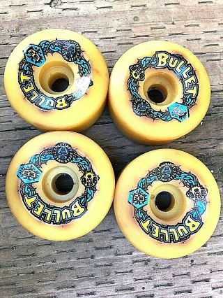 Santa Cruz Bullet 63 Mm Skateboard Speed Wheels Vintage Nos Originals Yellow