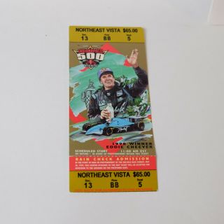 1999 Indianapolis 500 Ticket Stub,  Eddie Cheever,  Northeast Vista