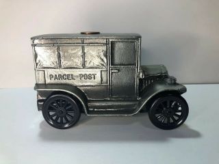 Vintage 1974 Banthrico Metal Coin Bank 1919 Ford Parcel Post Us Mail Truck
