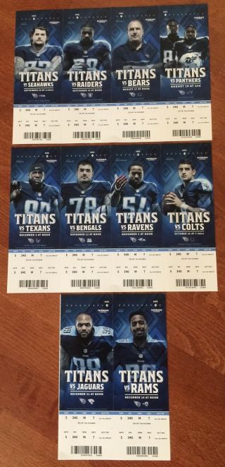 2017 Nfl Tennessee Titans Full Football Tickets - Entire Home Season
