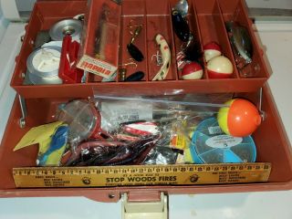 Antique Tackle Box With Lures And Other Equipment