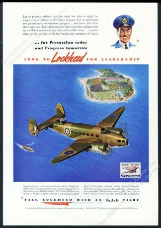 1941 Lockheed Hudson Raf R.  A.  F.  Bomber Fighter Plane Art Vintage Print Ad