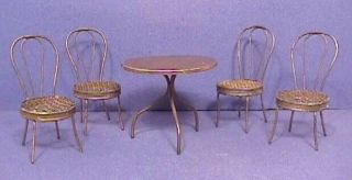 Antique Vintage Victorian Doll Ice Cream Parlor Table Chairs C1900 Soda Fountain