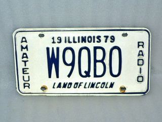 1979 W9qbo Amateur Ham Radio Operator License Plate Illinois Man Cave