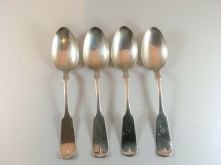 Antique Sterling Silver Rw&s Wallace & Sons Plain Design 5 1/2 " Spoon Set Of 6