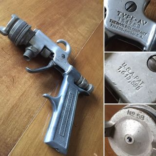 Antique Devilbiss Spray Gun Type - Av 154783 Toledo,  Ohio Usa No 58 - Vintage
