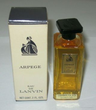 Vintage Jeanne Lanvin Perfume Bottle Arpege Eau De Lanvin 2 Oz Full