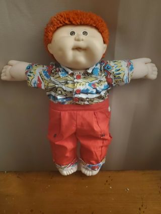 Vintage Cabbage Patch Doll Red Headed Boy Retro Outfit