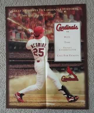1998 Mark Mcgwire St Louis Cardinals Ticket Poster Long Gone Summer