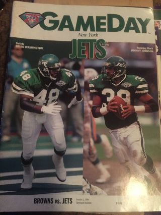 Cleveland Browns Vs Jets Game Day Program 1994