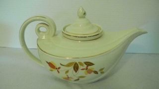 Vintage Hall China Jewel Tea Autumn Leaf Aladdin Teapot With Infuser & Lid