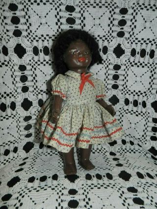 243 Vintage / Antique Black Doll Fully Jointed Old Clothes
