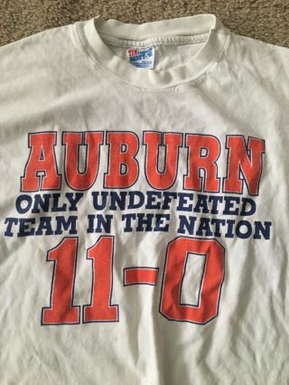 Vintage 1993 Auburn Tigers 11 - 0 Gameday T Shirt J&m Large