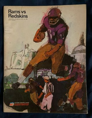 Vintage 1967 Nfl Washington Redskins @ Los Angeles Rams Football Program - Oct 22