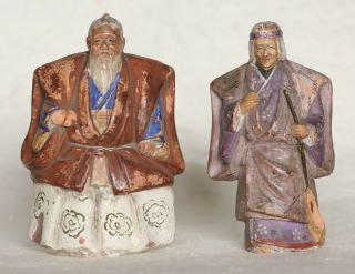 Japanese Ceramic Takasago Doll Old Man And Woman Handmade Vintage
