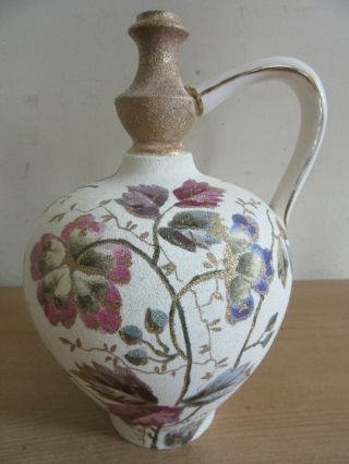 Antique German Franz Anton Mehlem,  Royal Bonn Porcelain Hand Painted Jug 11 "