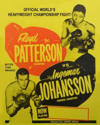 1961 Floyd Patterson Vs Ingemar Johansson Glossy 8x10 Photo Title Fight 3 Print