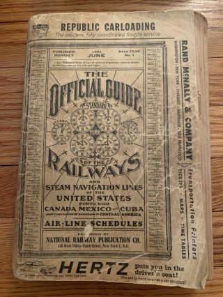 National Railway Publication Co.  Ny Official Guide Of The Railways June 1961