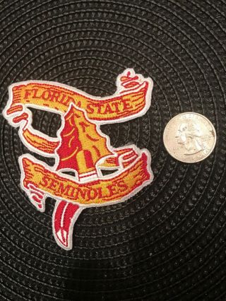 Fsu Florida State Seminoles Vintage Embroidered Iron Patch 3.  5” X 3”