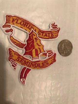 FSU Florida State Seminoles Vintage Embroidered Iron Patch 3.  5” X 3” 2