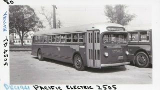 1941 Pacific Electric Railway Bus Photo 2505 Beverly Hills California