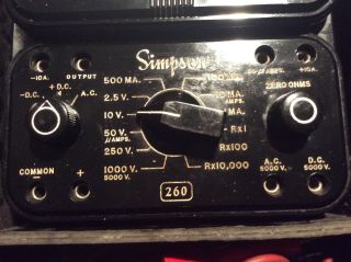 Vintage Simpson 260 Multi Meter With Case And Probes