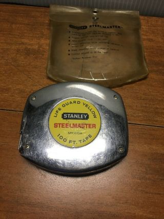 Vtg Stanley Steelmaster Tape Measure 100 