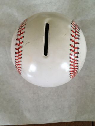 Vintage Metal Baseball Bank - 4 1/2” Across - Cool Gift