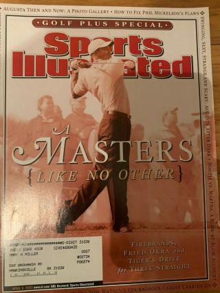 Sports Illustrated April 8,  2003 Tiger Woods " A Masters Like No Other "