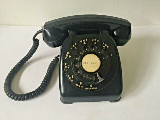Vintage 1965 Automatic Electric Black Rotary Dial Desk Telephone