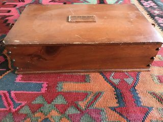 Sweet Vintage Wood Small Cape Cod Sea Chest W/proverb On Lid And Rope Handles