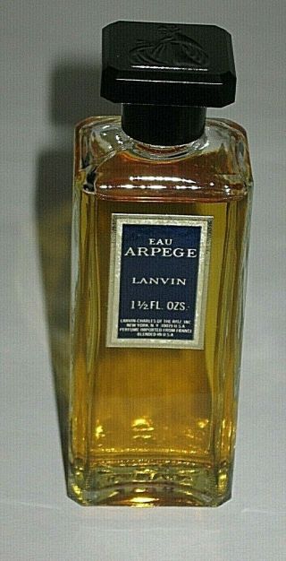 Vintage Jeanne Lanvin Perfume Bottle Arpege Eau De Lanvin 1 1/2 Oz - 3/4,  Full