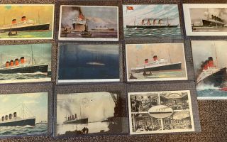 Rms Mauretania 12 Postcards Vintage 1912 1933