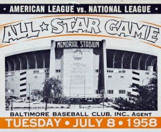 1958 Orioles All Star Game At Memorial Stadium 8 X10 Photo Poster