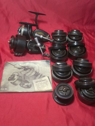 (2) Vintage Garcia Mitchell 300 Spinning Reels W/ (8) Extra Spools 1950 