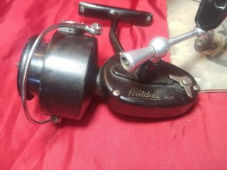 (2) Vintage Garcia Mitchell 300 Spinning Reels w/ (8) Extra Spools 1950 ' s 2