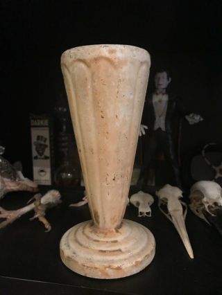 Antique French Enamel Cast Iron Funeral Flower Vase