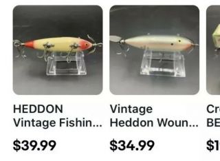(2 Heddon Lures) Vintage Fishing Lure Red And White Reserved For Dan