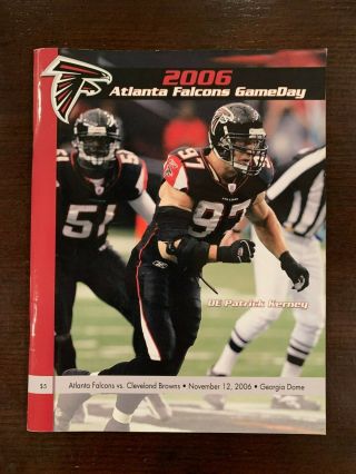 2006 Atlanta Falcons Home Program Vs.  Browns 11/12/2006 (patrick Kerney) De